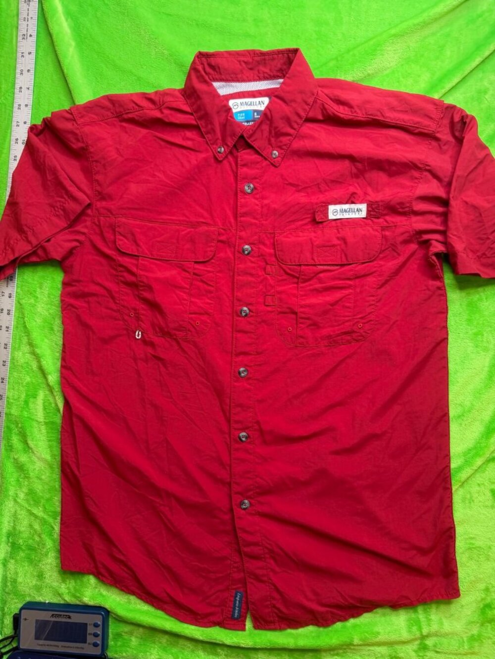 Magellan Red Short Sleeve Fishing Shirt Size S